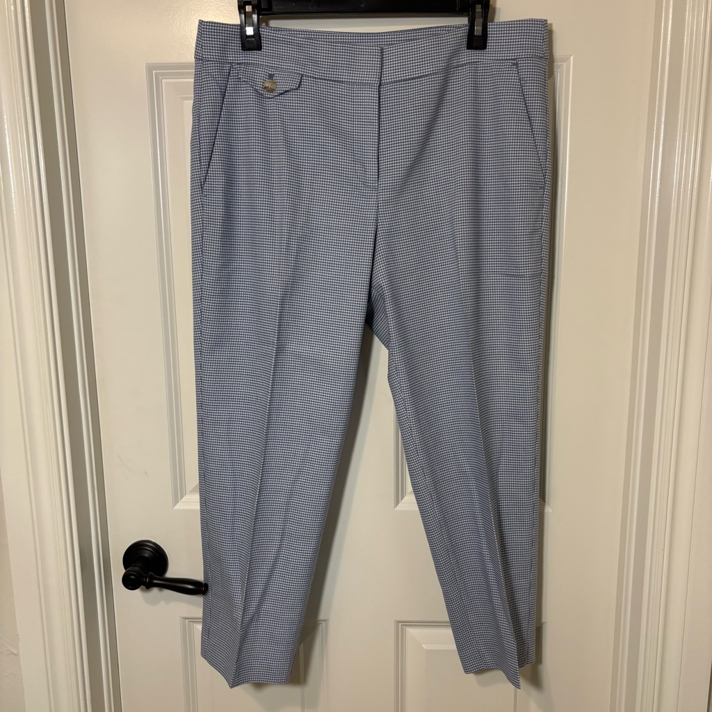 Ann Taylor Loft Blue Houndstooth Pants Size 10p